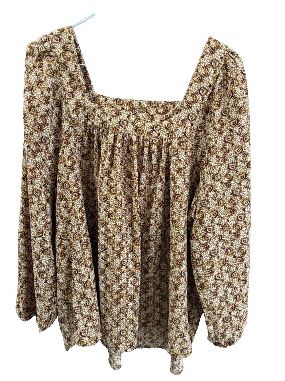 Wonderly Peasant Blouse Square Neck 3 XL Boho Festival Cowgirl Cottage